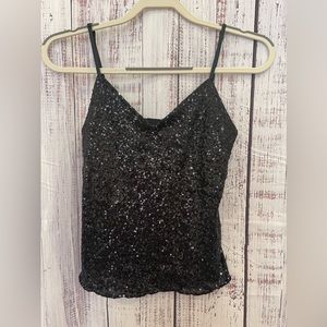 The Limited sparkly sequined black camisole.
